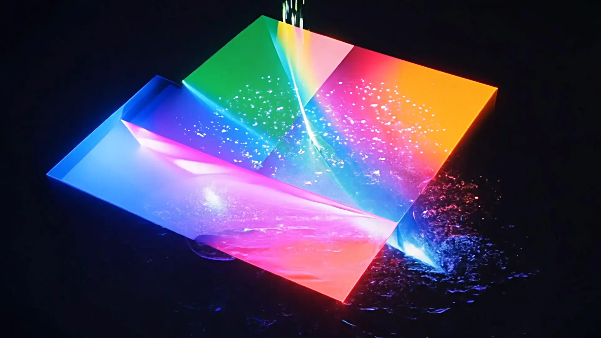 Rainbow Light Burst Cinematic Background for Logo Animation